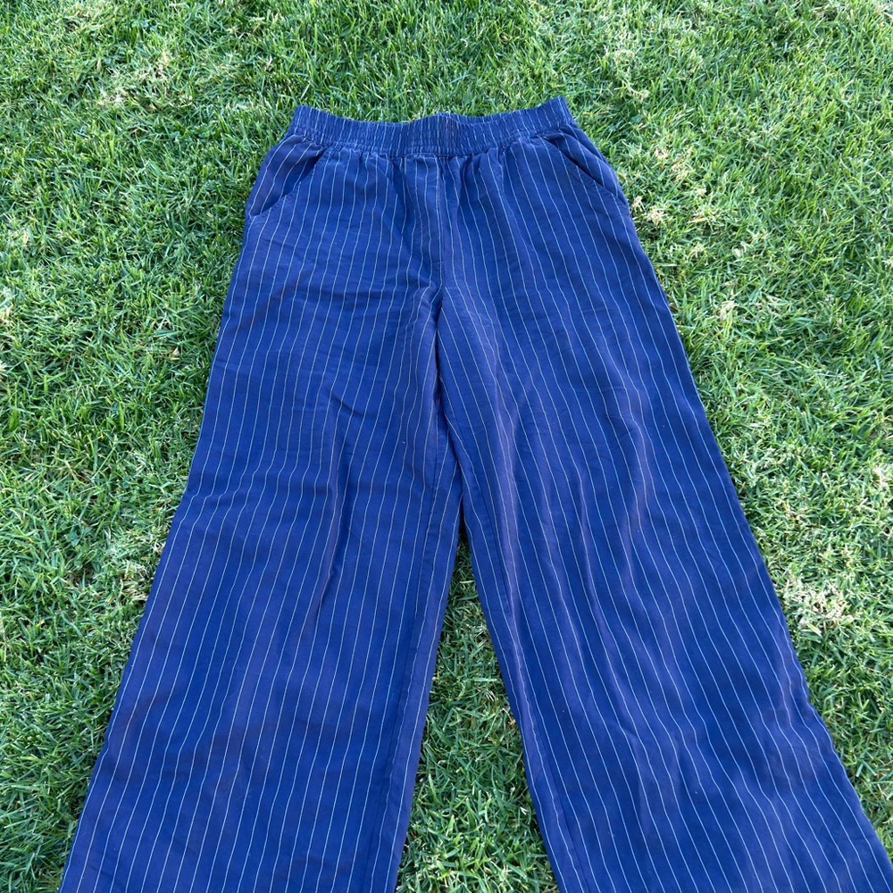 H&M Navy Striped Women's Trousers